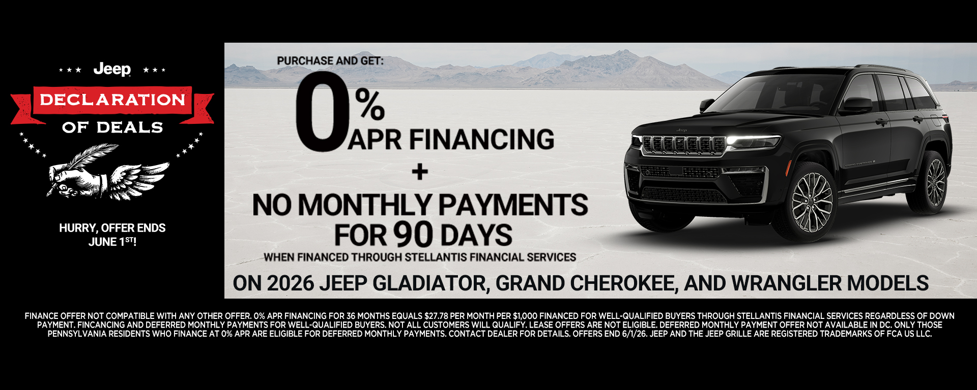 Special offer on    0% Financing on 2026 Jeep Models